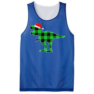 Buffalo Plaid Green Dinosaur T Rex Funny Christmas Mesh Reversible Basketball Jersey Tank