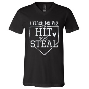 Baseball Player Gift Funny Baseball Mom V-Neck T-Shirt