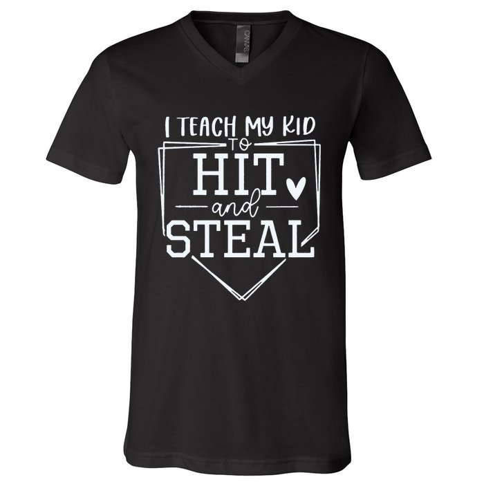 Baseball Player Gift Funny Baseball Mom V-Neck T-Shirt