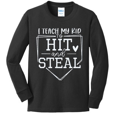 Baseball Player Gift Funny Baseball Mom Kids Long Sleeve Shirt