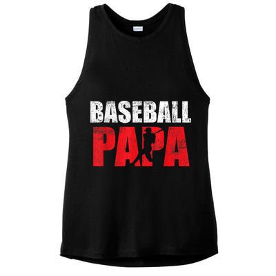 Baseball Papa Grandpa Fans Gift Ladies PosiCharge Tri-Blend Wicking Tank