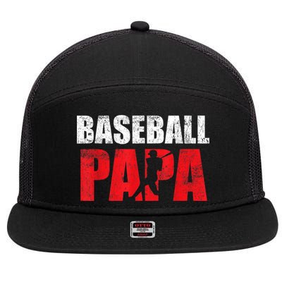 Baseball Papa Grandpa Fans Gift 7 Panel Mesh Trucker Snapback Hat