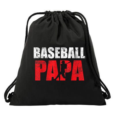 Baseball Papa Grandpa Fans Gift Drawstring Bag