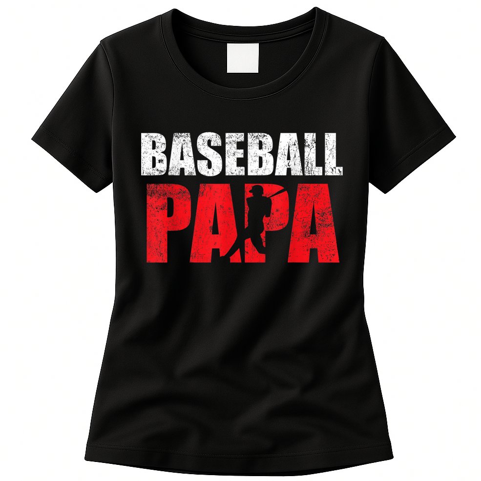 Baseball Papa Grandpa Fans Gift Womens T-Shirt