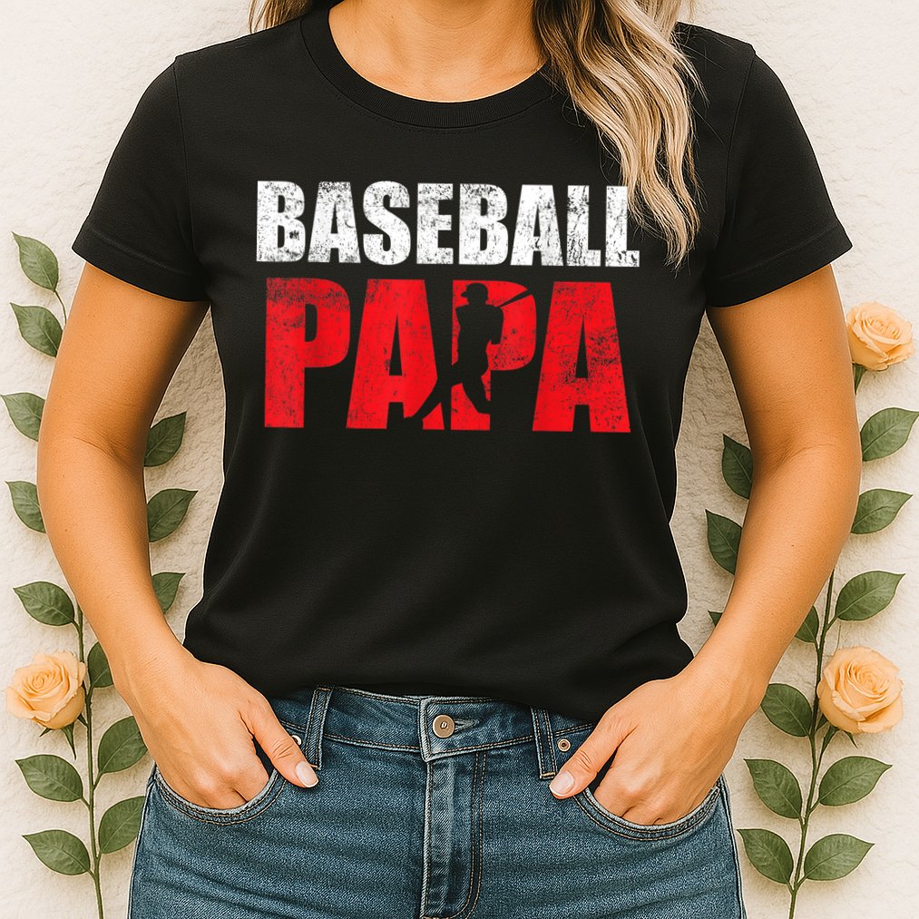 Baseball Papa Grandpa Fans Gift Womens T-Shirt