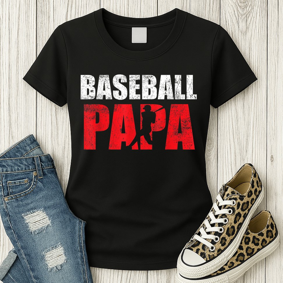 Baseball Papa Grandpa Fans Gift Womens T-Shirt