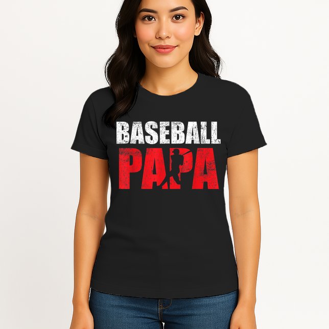 Baseball Papa Grandpa Fans Gift Womens T-Shirt
