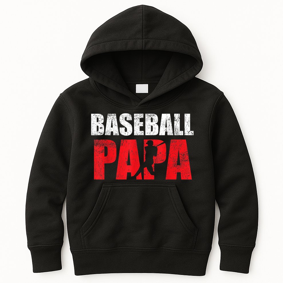 Baseball Papa Grandpa Fans Gift Kids Hoodie