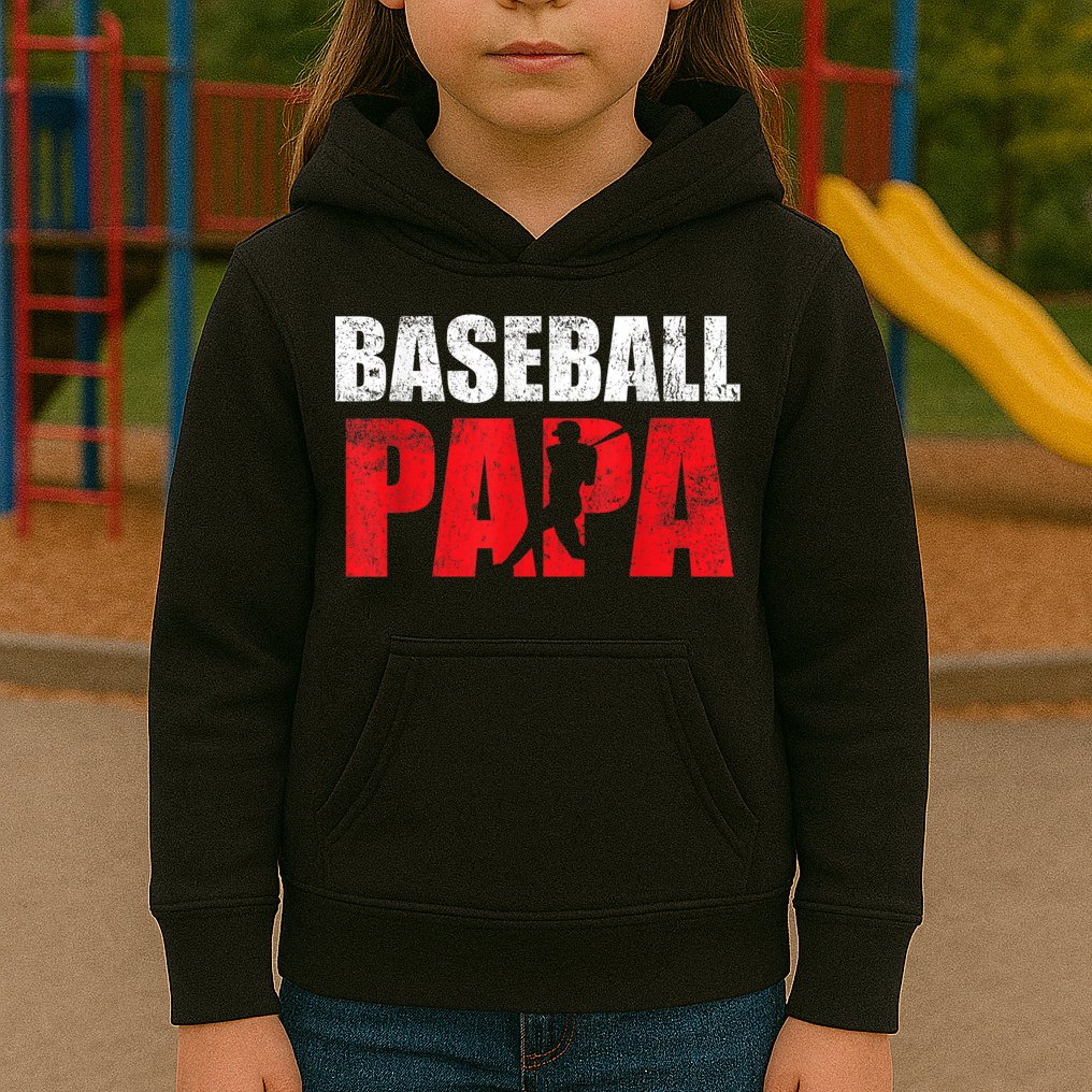 Baseball Papa Grandpa Fans Gift Kids Hoodie