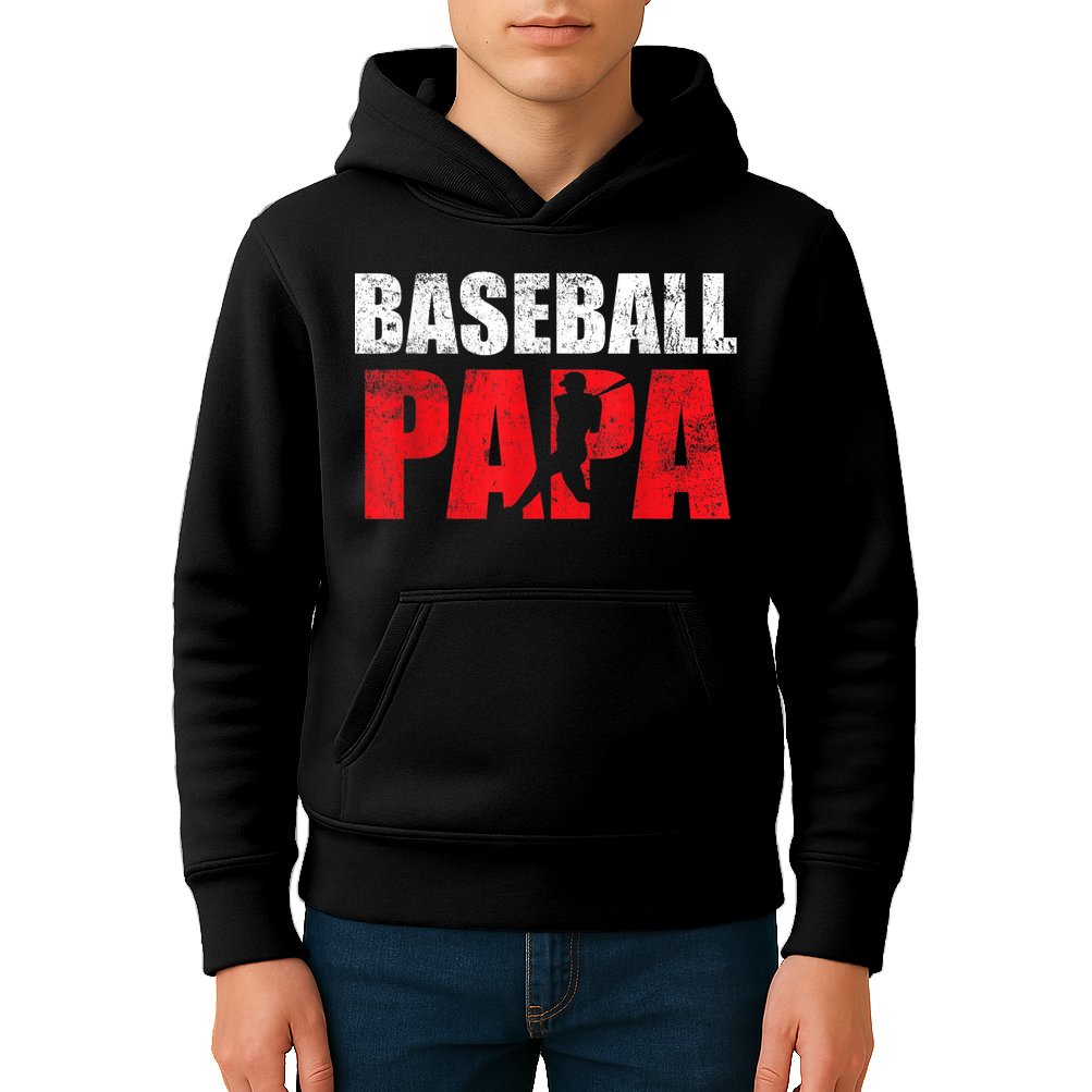 Baseball Papa Grandpa Fans Gift Kids Hoodie
