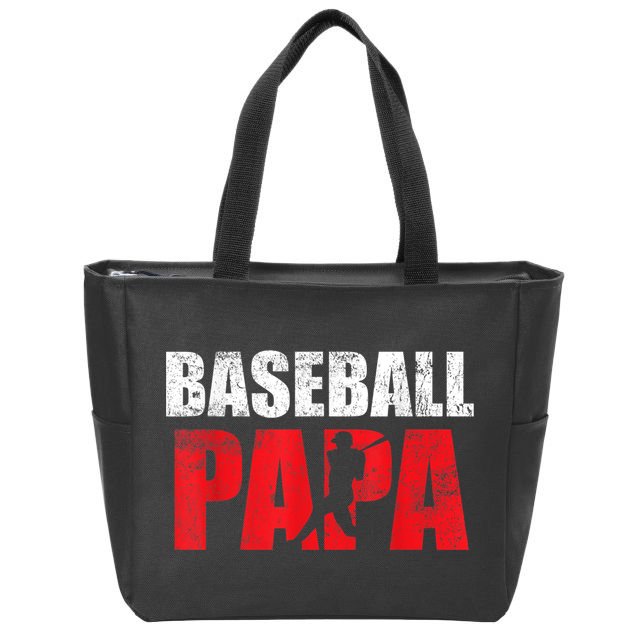 Baseball Papa Grandpa Fans Gift Zip Tote Bag