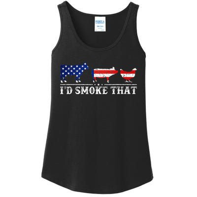 Bbq Party Grill Smoker Chef Dad Id Smoke That Ladies Essential Tank