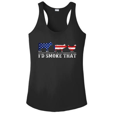 Bbq Party Grill Smoker Chef Dad Id Smoke That Ladies PosiCharge Competitor Racerback Tank