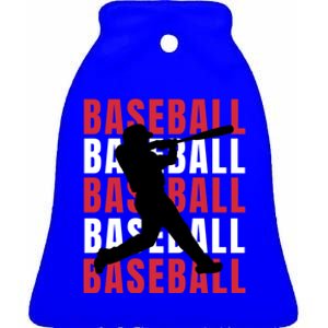 Baseball Player Gift Ceramic Bell Ornament