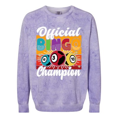 Bingo Player Gambling Bingo Champion Colorblast Crewneck Sweatshirt