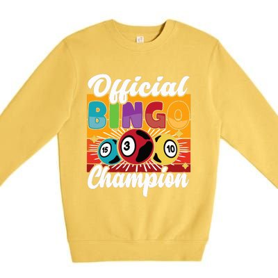 Bingo Player Gambling Bingo Champion Premium Crewneck Sweatshirt