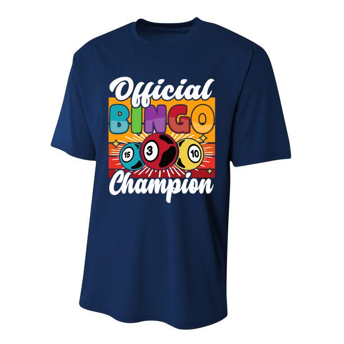 Bingo Player Gambling Bingo Champion Performance Sprint T-Shirt