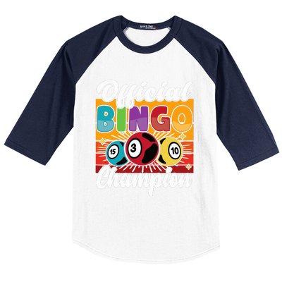 Bingo Player Gambling Bingo Champion Baseball Sleeve Shirt