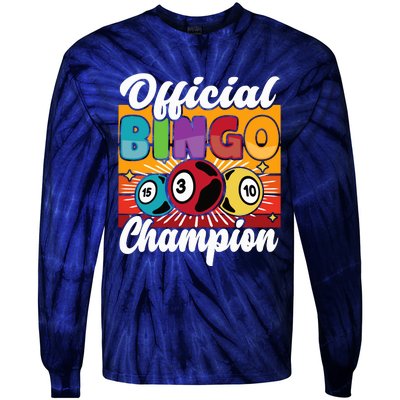 Bingo Player Gambling Bingo Champion Tie-Dye Long Sleeve Shirt