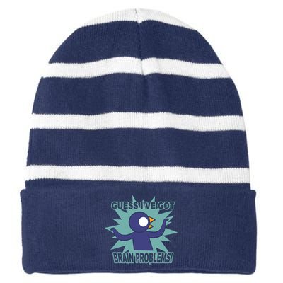 Brain Problems Guess IVe Got Striped Beanie with Solid Band