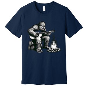 Bigfoot Playing Guitar Rock On Sasquatch Big Foot Premium T-Shirt