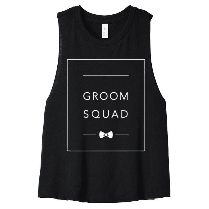 Bachelor Party Groom Squad Matching Groomsmen Women's Racerback Cropped Tank