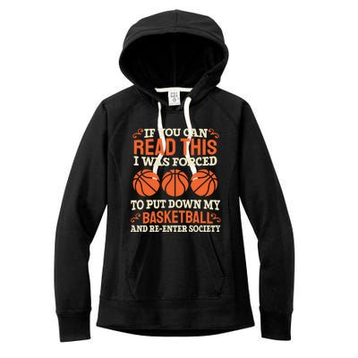 Basketball Player Great Gift Hoops Streetball Baller Ring Basketball Gift Women's Fleece Hoodie