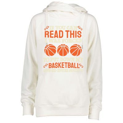 Basketball Player Great Gift Hoops Streetball Baller Ring Basketball Gift Womens Funnel Neck Pullover Hood