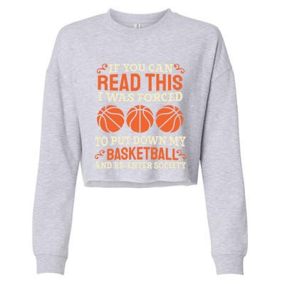 Basketball Player Great Gift Hoops Streetball Baller Ring Basketball Gift Cropped Pullover Crew