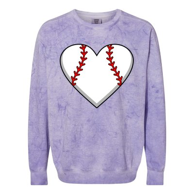 Baseball Player Heart Sports Lover Coach Graphic Great Gift Colorblast Crewneck Sweatshirt