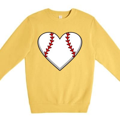 Baseball Player Heart Sports Lover Coach Graphic Great Gift Premium Crewneck Sweatshirt