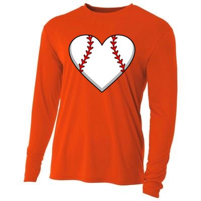 Baseball Player Heart Sports Lover Coach Graphic Great Gift Cooling Performance Long Sleeve Crew