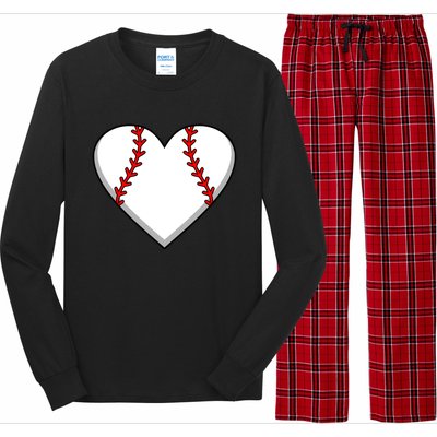 Baseball Player Heart Sports Lover Coach Graphic Great Gift Long Sleeve Pajama Set