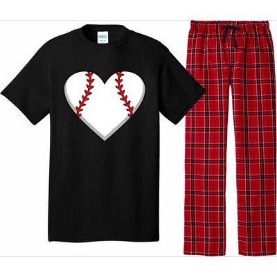 Baseball Player Heart Sports Lover Coach Graphic Great Gift Pajama Set