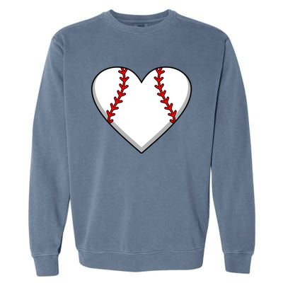 Baseball Player Heart Sports Lover Coach Graphic Great Gift Garment-Dyed Sweatshirt