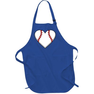 Baseball Player Heart Sports Lover Coach Graphic Great Gift Full-Length Apron With Pockets