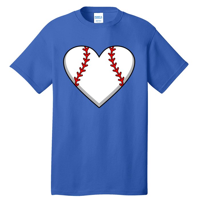 Baseball Player Heart Sports Lover Coach Graphic Great Gift Tall T-Shirt