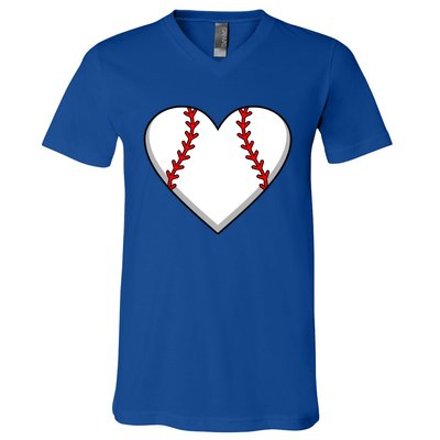 Baseball Player Heart Sports Lover Coach Graphic Great Gift V-Neck T-Shirt