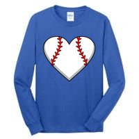 Baseball Player Heart Sports Lover Coach Graphic Great Gift Tall Long Sleeve T-Shirt