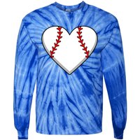 Baseball Player Heart Sports Lover Coach Graphic Great Gift Tie-Dye Long Sleeve Shirt