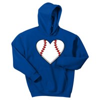 Baseball Player Heart Sports Lover Coach Graphic Great Gift Kids Hoodie