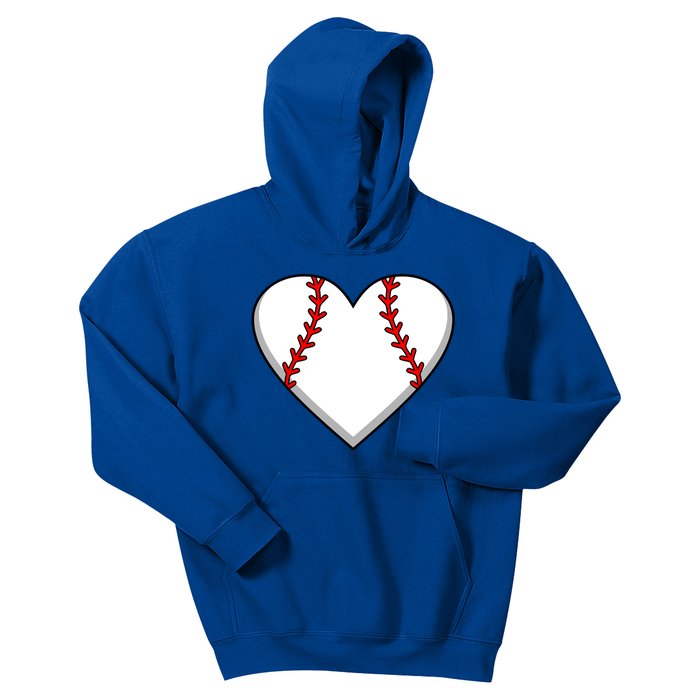 Baseball Player Heart Sports Lover Coach Graphic Great Gift Kids Hoodie