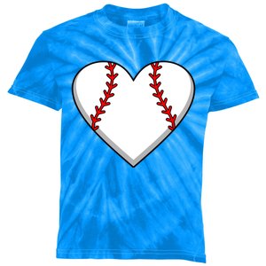 Baseball Player Heart Sports Lover Coach Graphic Great Gift Kids Tie-Dye T-Shirt