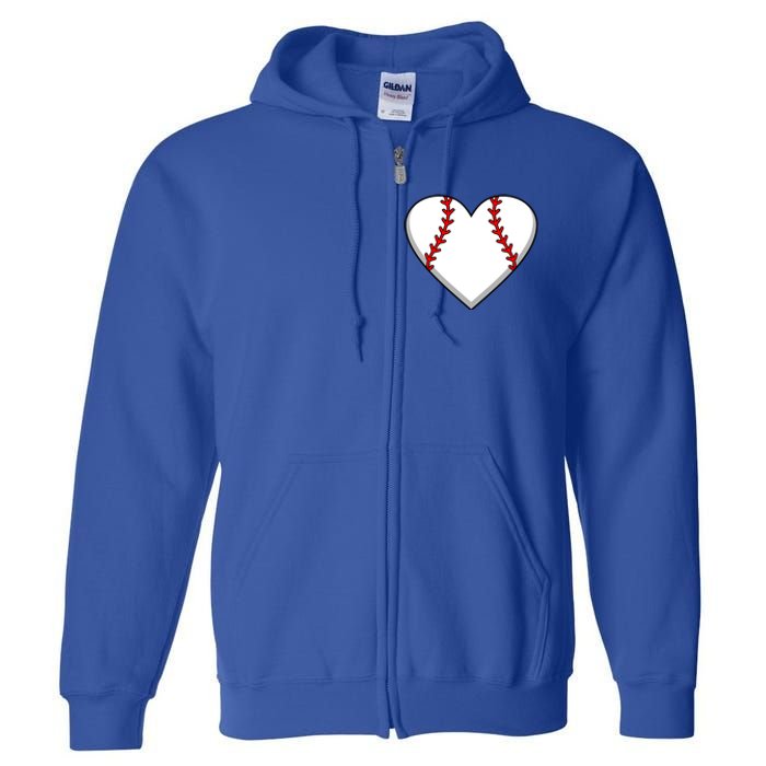 Baseball Player Heart Sports Lover Coach Graphic Great Gift Full Zip Hoodie