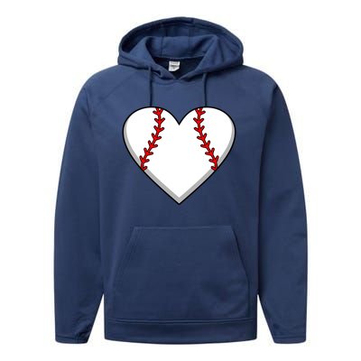 Baseball Player Heart Sports Lover Coach Graphic Great Gift Performance Fleece Hoodie