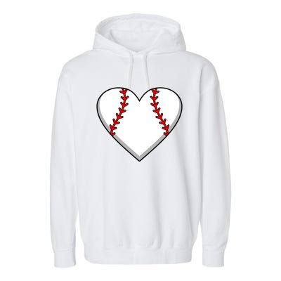 Baseball Player Heart Sports Lover Coach Graphic Great Gift Garment-Dyed Fleece Hoodie