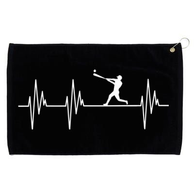 Baseball Player Heartbeat Sports Lover Coach Graphic Meaningful Gift Grommeted Golf Towel