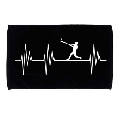 Baseball Player Heartbeat Sports Lover Coach Graphic Meaningful Gift Microfiber Hand Towel