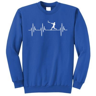 Baseball Player Heartbeat Sports Lover Coach Graphic Meaningful Gift Sweatshirt