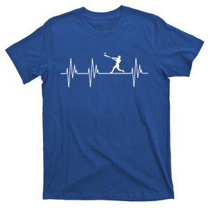 Baseball Player Heartbeat Sports Lover Coach Graphic Meaningful Gift T-Shirt